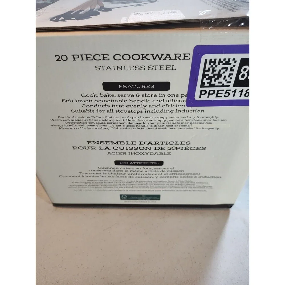 La Sera Fine Cookware 20 Piece Detachable Handle Cookware Set (931)